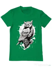 Tricou ADLER barbat Owl Verde mediu