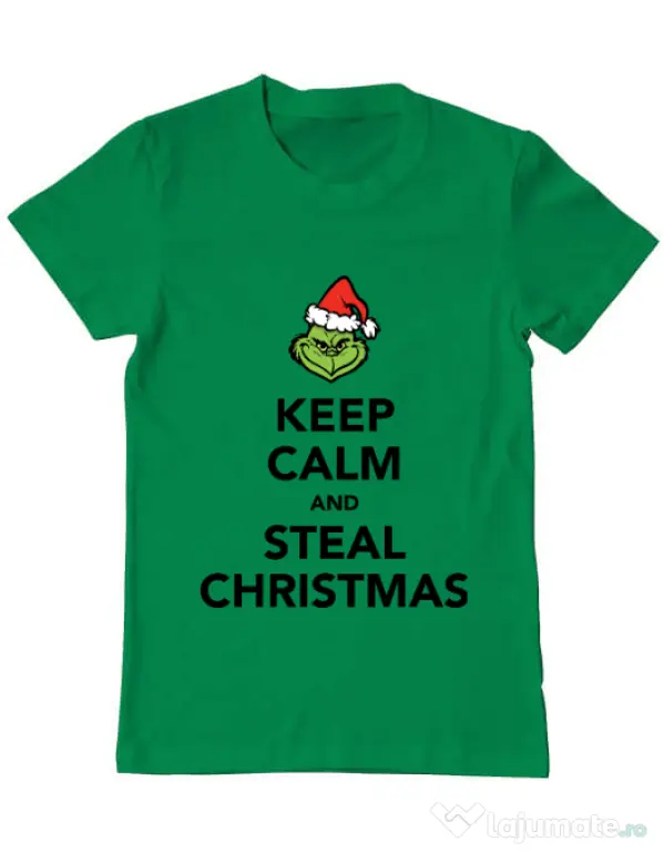 Tricou ADLER barbat Steal Christmas Verde mediu