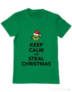 Tricou ADLER barbat Steal Christmas Verde mediu