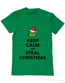 Tricou ADLER barbat Steal Christmas Verde mediu