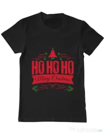 Tricou ADLER barbat Ho ho ho Merry Christmas Negru