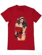 Tricou ADLER barbat Sexy Santa Girl Rosu
