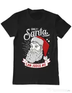 Tricou ADLER barbat Only santa can judge me Negru
