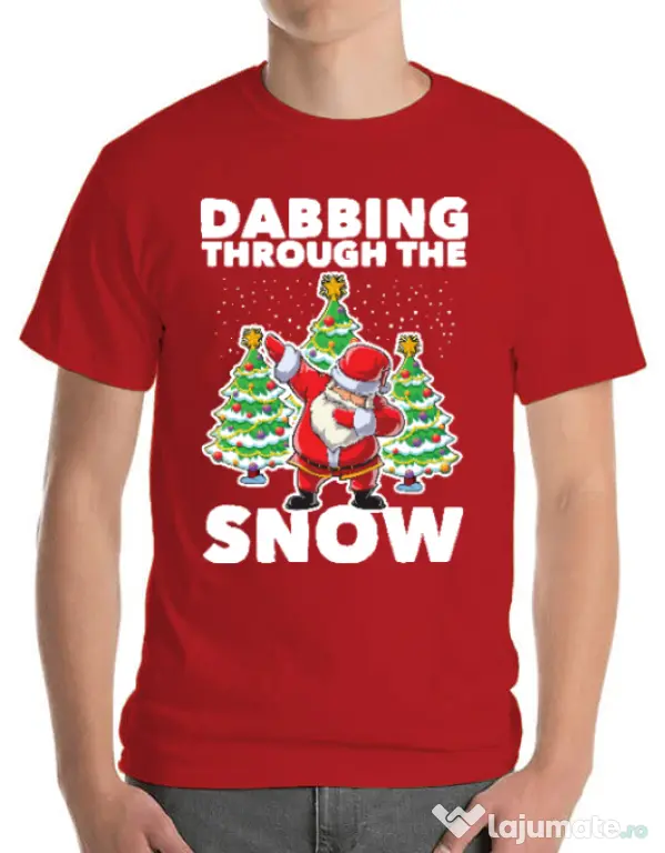 Tricou ADLER barbat Dabbing Santa Rosu
