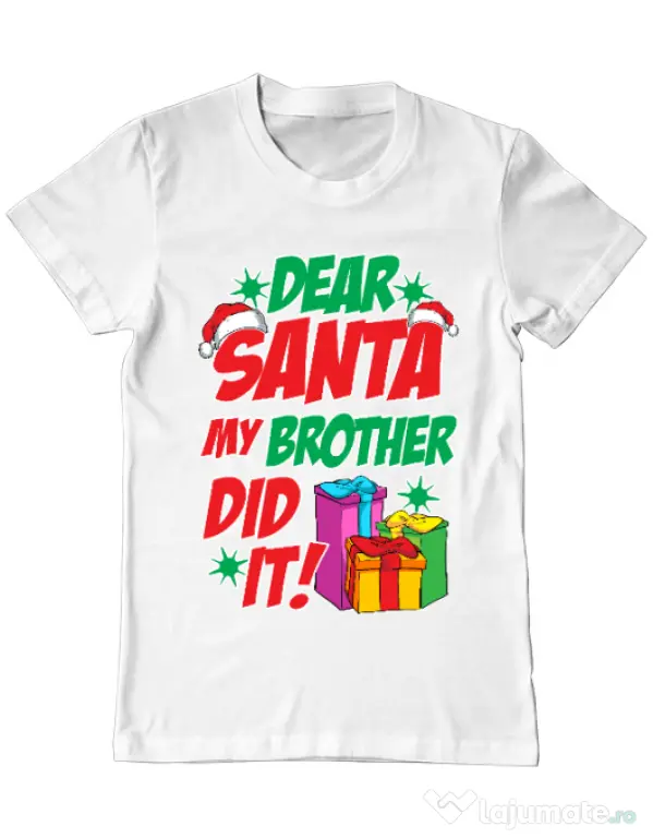 Tricou ADLER barbat My brother did it Alb