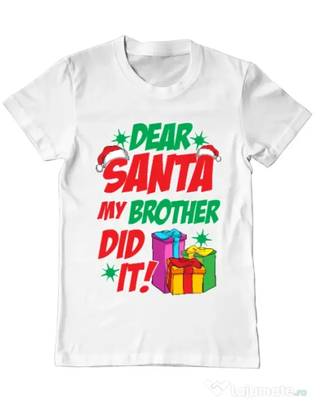 Tricou ADLER barbat My brother did it Alb