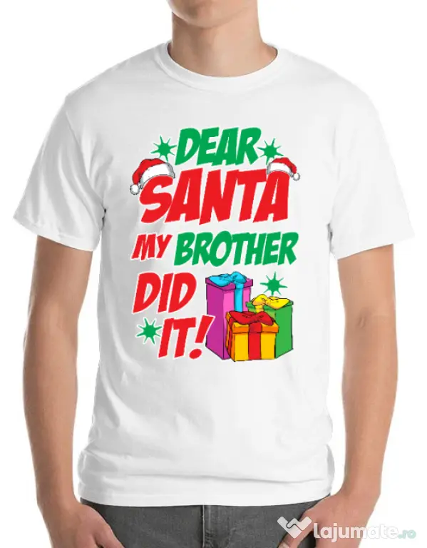 Tricou ADLER barbat My brother did it Alb
