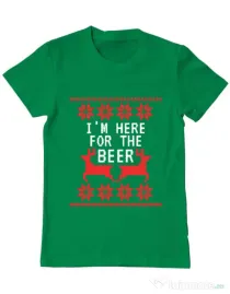 Tricou ADLER barbat Here for the beer Verde mediu