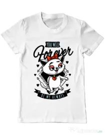 Tricou ADLER barbat Forever my always Alb
