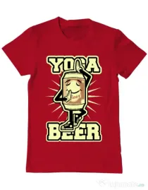 Tricou ADLER barbat Yoga beer Rosu