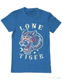 Tricou ADLER barbat Lone tiger Albastru azuriu