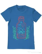 Tricou ADLER barbat Shark in a bottle Albastru azuriu