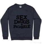 Bluza ADLER barbat Sex, drugs si pacanele Denim inchis
