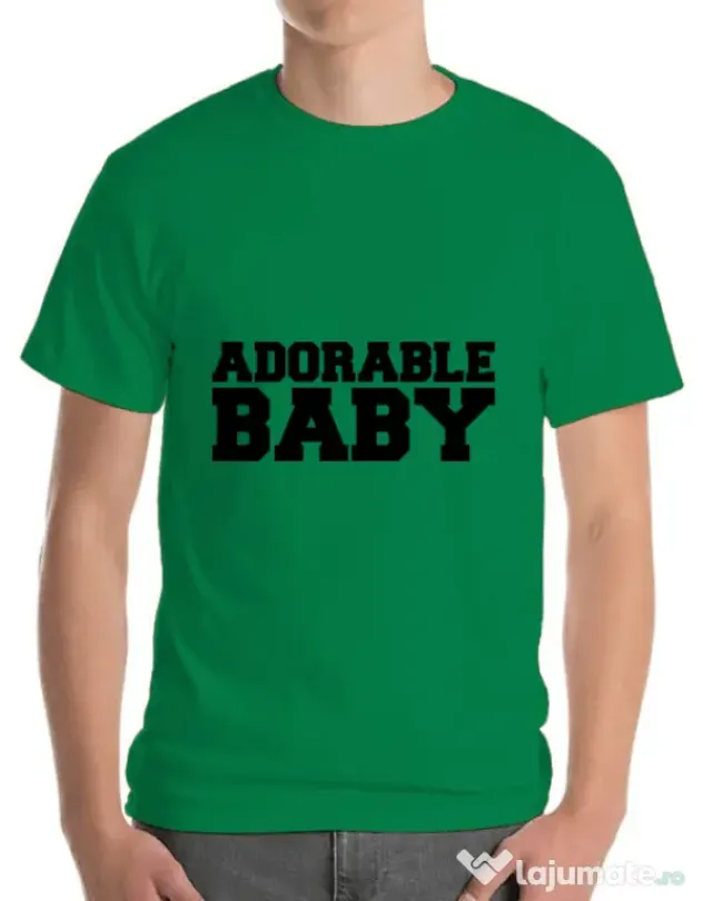 Tricou ADLER barbat Adorable baby Verde mediu