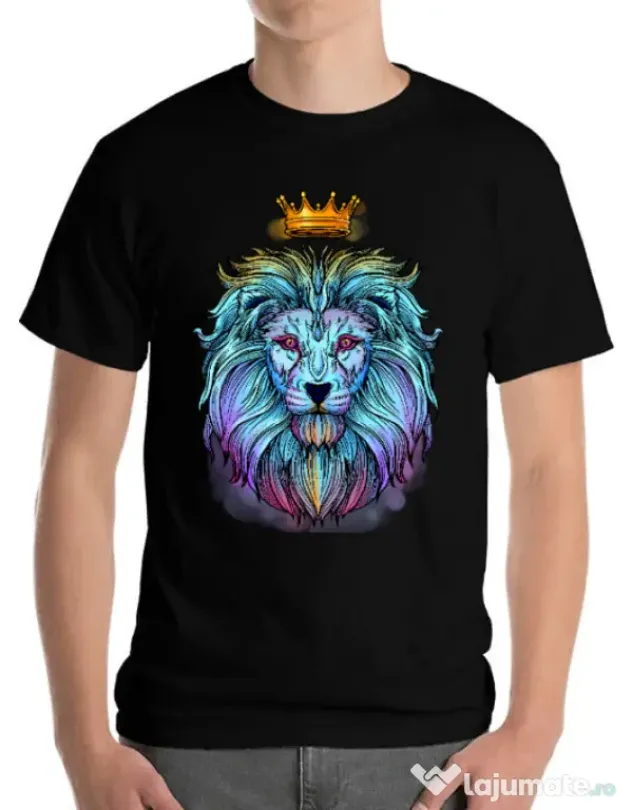 Tricou ADLER barbat Lion king Negru