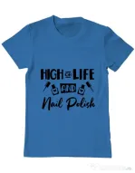 Tricou ADLER barbat High on life Albastru azuriu