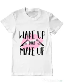 Tricou ADLER barbat Wake up and make up Alb