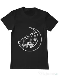 Tricou ADLER barbat Moon life Negru