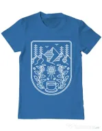 Tricou ADLER barbat Natural coffee Albastru azuriu