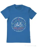 Tricou ADLER barbat Don't worry bike happy Albastru azuriu