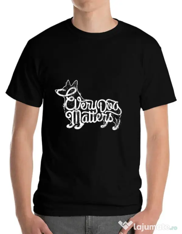 Tricou ADLER barbat Every dog matters Negru