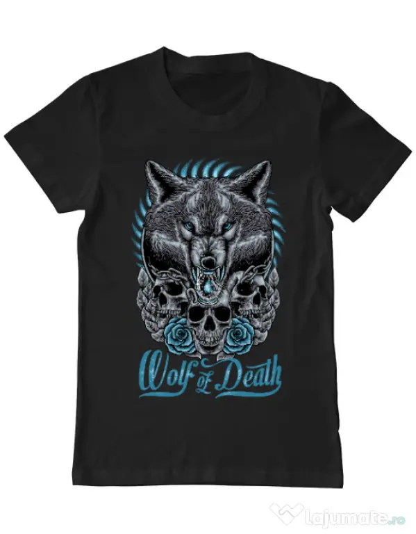 Tricou ADLER barbat Wolf of death Negru