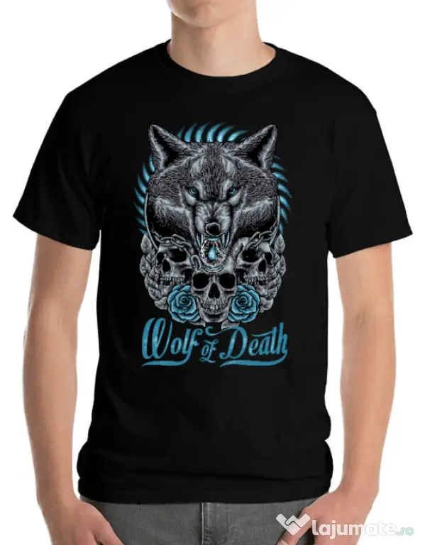 Tricou ADLER barbat Wolf of death Negru