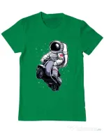 Tricou ADLER barbat Astronaut scooter Verde mediu