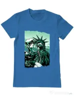 Tricou ADLER barbat Save the liberty Albastru azuriu