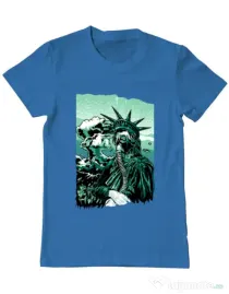 Tricou ADLER barbat Save the liberty Albastru azuriu