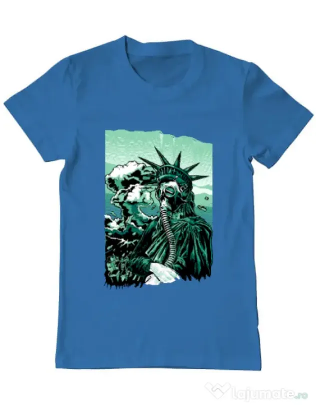 Tricou ADLER barbat Save the liberty Albastru azuriu