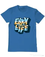 Tricou ADLER barbat Enjoy your life Albastru azuriu