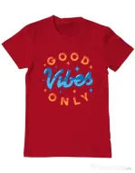 Tricou ADLER barbat Good vibes only Rosu