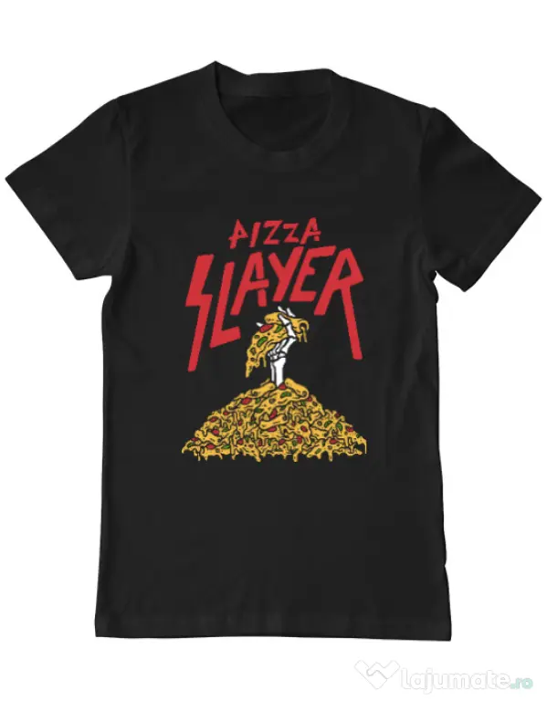 Tricou ADLER barbat Pizza slayer Negru