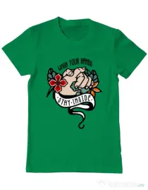 Tricou ADLER barbat Wash your hands Verde mediu
