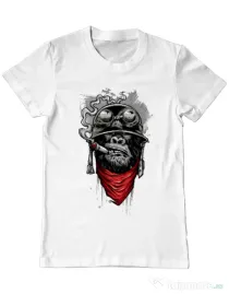 Tricou ADLER barbat Ape of duty Alb