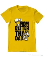Tricou ADLER barbat Mom better than dad Galben