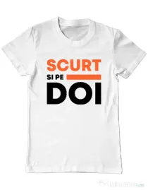 Tricou ADLER barbat Scurt si pe doi Alb