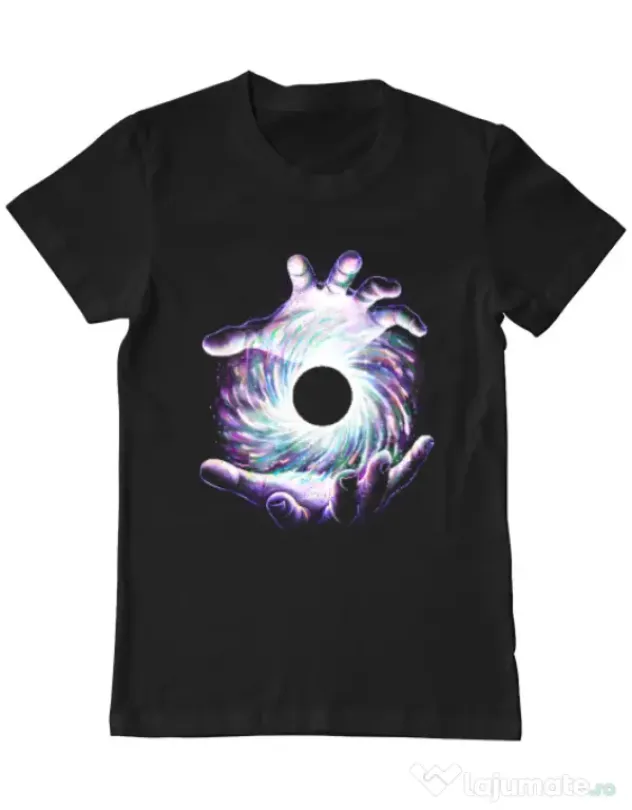 Tricou ADLER barbat A hole in my hand Negru