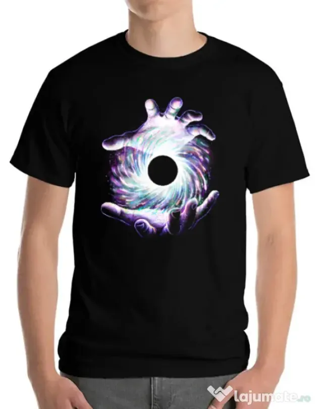 Tricou ADLER barbat A hole in my hand Negru