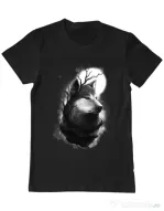 Tricou ADLER barbat Night wolf Negru