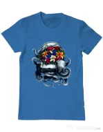 Tricou ADLER barbat Space bloom Albastru azuriu