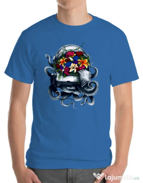 Tricou ADLER barbat Space bloom Albastru azuriu