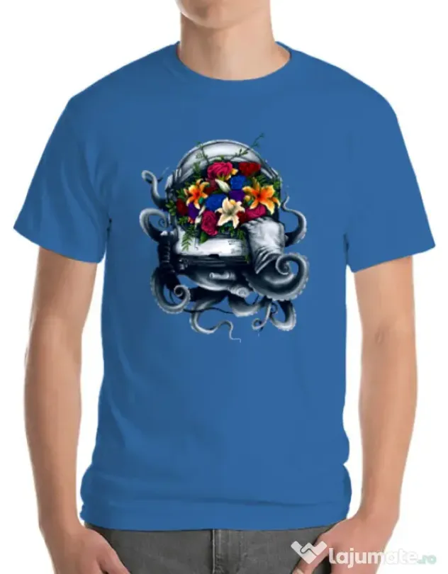 Tricou ADLER barbat Space bloom Albastru azuriu