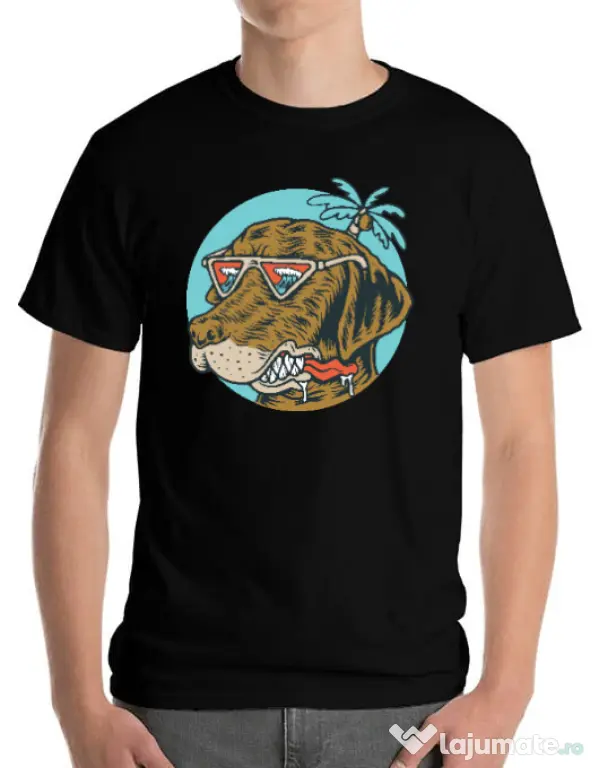 Tricou ADLER barbat Chill dog Negru