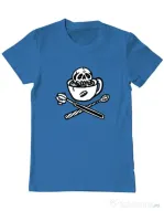 Tricou ADLER barbat Death before decaf Albastru azuriu