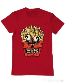 Tricou ADLER barbat Zombie French Fries Rosu