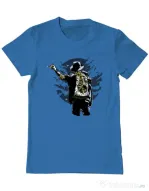 Tricou ADLER barbat Zombie pop Albastru azuriu