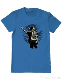 Tricou ADLER barbat Zombie pop Albastru azuriu