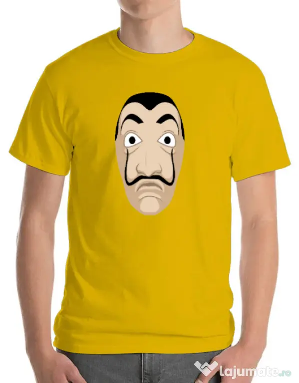 Tricou ADLER barbat Dali mask Galben